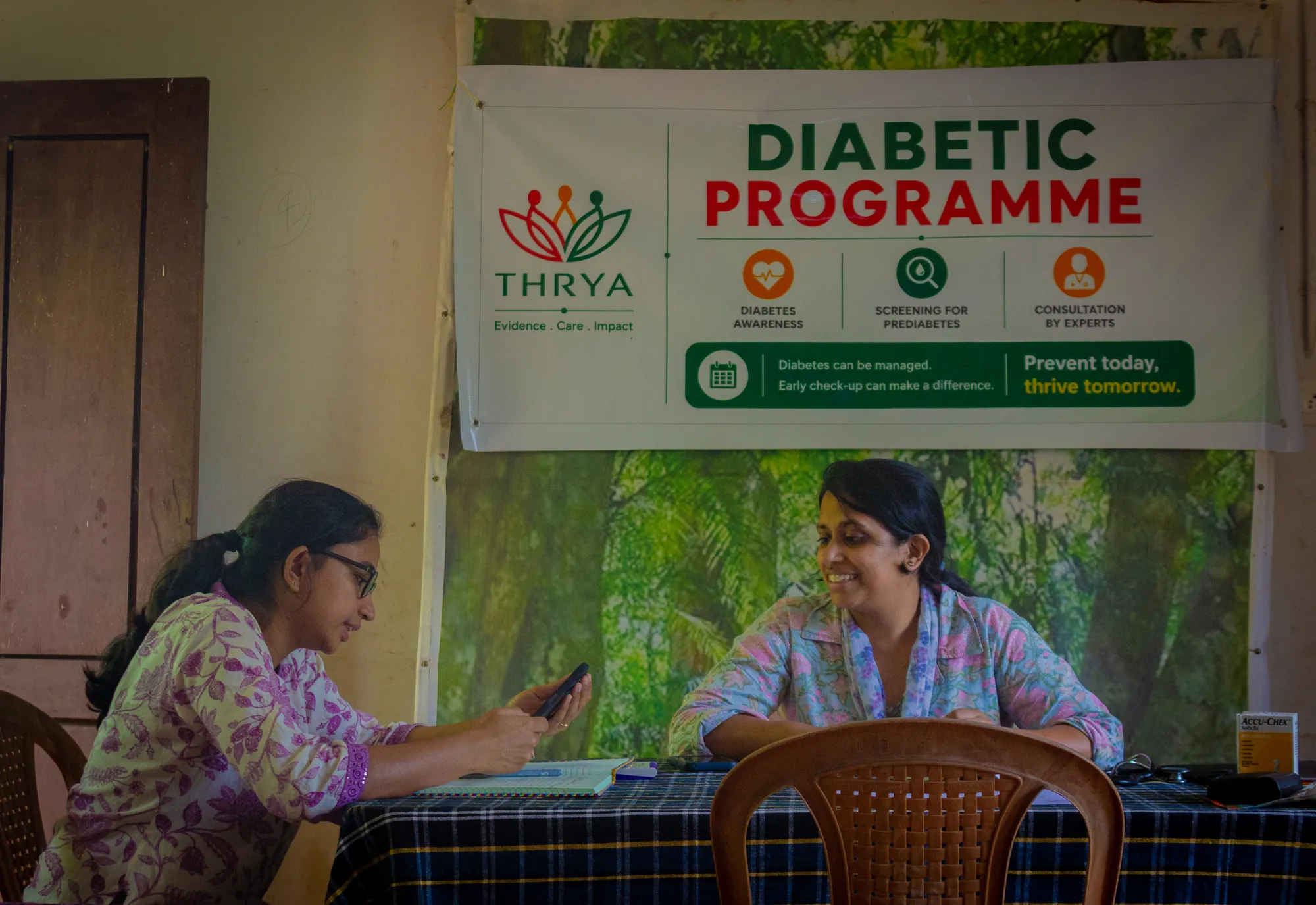 Thrya team on a field visit with Swami Vivekananda Medical Mission, Muttil